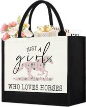 Sacola de lona GevguxLuo Horses para mulheres, presente para amantes de cavalos Sacola de lona GevguxLuo Horses para mulheres, presente para amantes de cavalos
