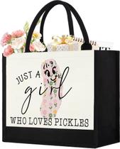 Sacola de lona GevguxLuo Pickle Lover Gift 33x13x28cm