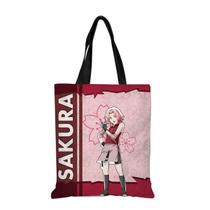 Sacola de lona Haruno Sakura Anime Fans Gift Ombro Sacola de lona Haruno Sakura Anime Fans Gift Ombro