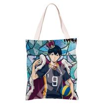 Sacola de lona, presente para fãs de anime Haikyuus, 33 x 36 cm, algodão Sacola de lona, presente para fãs de anime Haikyuus, 33 x 36 cm, algodão