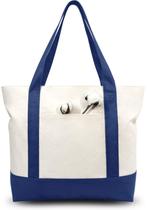 Sacola de lona TopDesign elegante com bolso externo azul