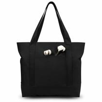 Sacola de lona TopDesign elegante com bolso externo preto Sacola de lona TopDesign elegante com bolso externo preto
