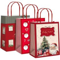 Sacola de Natal 32X26,5X13CM Sortido Pacote com 10