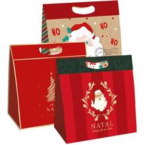 Sacola de Natal NEW PLUS M 23X8,5X30CM. Sortido PCT.C/10