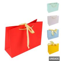 Sacola de Papel 20x28cm Lisa com Laço Color - Tudo em Caixa Sacola de Papel 20x28cm Lisa com Laço Color - Tudo em Caixa