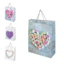 Sacola de Papel 24x18cm Coraçao Flores Sortidos