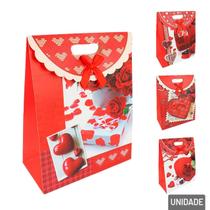 Sacola de Papel 32x25cm Corações com Laço - Tudo em Caixa Sacola de Papel 32x25cm Corações com Laço - Tudo em Caixa