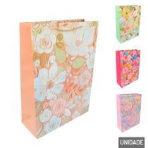 Sacola de Papel 41,5x30cm Flores Glitter - Tudo em Caixa Sacola de Papel 41,5x30cm Flores Glitter - Tudo em Caixa