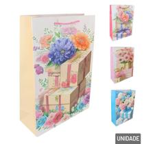 Sacola de Papel 41x30cm Flores Glitter Sortidas - Tudo em Caixa Sacola de Papel 41x30cm Flores Glitter Sortidas - Tudo em Caixa