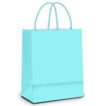 Sacola de Papel Azul com alça Tamanho Medio 26 x 19,5 cm Dobravel