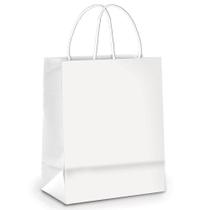Sacola de Papel Branco com Alça Dobravel Extra Grande 39 x 32 cm Embalagem para Presente