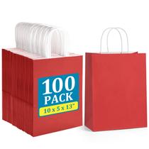 Sacola de papel Dream, pacote com 100 unidades, 25x13x33cm, vermelha com alças Kraft Sacola de papel Dream, pacote com 100 unidades, 25x13x33cm, vermelha com alças Kraft