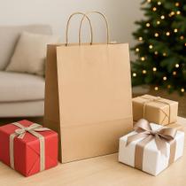 Sacola de Papel Kraft 25x12x30cm com Alça Torcida Ecológica, Reforçada e Sustentável, Ideal para Lembranças, Presentes e Embalagens de Loja Sacola de Papel Kraft 25x12x30cm com Alça Torcida Ecológica, Reforçada e Sustentável, Ideal para Lembranças, Presentes e Embalagens de Loja