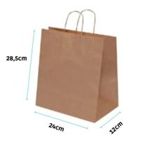 Sacola de Papel Kraft Cromus delivery Presente 28,5 x 24 x 12 Sacola de Papel Kraft Cromus delivery Presente 28,5 x 24 x 12