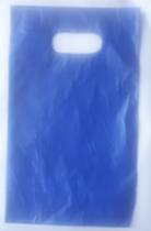 Sacola de Plástico 15x25 cm Alça Vazada Lisa 100 un Azul