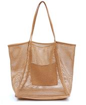 Sacola de praia HOXIS Mesh Nylon e Poliéster para mulheres Sacola de praia HOXIS Mesh Nylon e Poliéster para mulheres