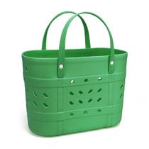 Sacola de praia WREAGD EVA impermeável lavável para praia verde Sacola de praia WREAGD EVA impermeável lavável para praia verde