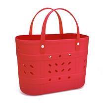 Sacola de praia WREAGD EVA impermeável lavável para praia vermelha Sacola de praia WREAGD EVA impermeável lavável para praia vermelha