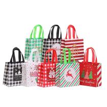 Sacola de presente de Natal e inverno, bolsa impermeável não tecida, pacote com 10