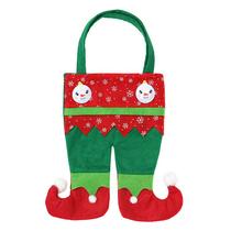 Sacola de presente de Natal Elf Style Fabric Candy Carry Tote 42cm
