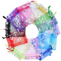 Sacola de presente de organza, pacote com 100 borboletas, 10 x 12 cm com estampa prateada Sacola de presente de organza, pacote com 100 borboletas, 10 x 12 cm com estampa prateada