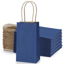 Sacola de presente Dream Kraft Paper, pacote com 50, 9x6x17 cm, azul marinho