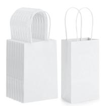 Sacola de presente Dream Mini Kraft White com alças, pacote com 100