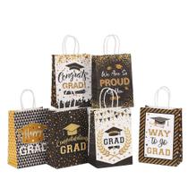 Sacola de presente Graduation Kraft Paper, pacote com 24 unidades, 15x8x21cm com carta Sacola de presente Graduation Kraft Paper, pacote com 24 unidades, 15x8x21cm com carta