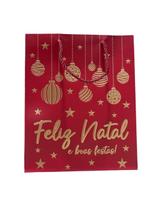 Sacola de Presente Natalina Pequena em Papel 32 x 26 cm