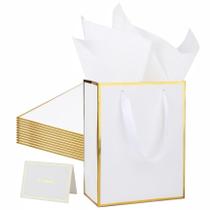 Sacola de presente Uoering Thank You, pacote com 12 unidades, papel de seda e cartão