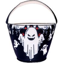 Sacola de Tecido Pedir Doces Halloween Enfeite Fantasminha Sacola de Tecido Pedir Doces Halloween Enfeite Fantasminha