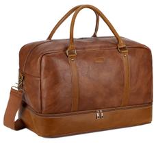 Sacola de Viagem Baosha em Couro Vegan - Modelo HB-38 Marrom Sacola de Viagem Baosha em Couro Vegan - Modelo HB-38 Marrom