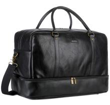 Sacola de viagem Baosha Vegan Leather HB-38 preta Sacola de viagem Baosha Vegan Leather HB-38 preta