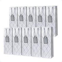 Sacola De Vinho Garrafa Presente De Papel Reforçada 10 Und