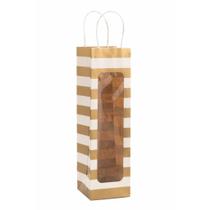 Sacola Duplex Com Visor 11cmx11cmx38cm Branco Ouro