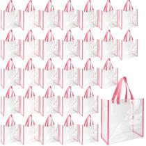 Sacola Eccliy, pacote com 30 unidades, PVC transparente, 30x30x15 cm, rosa Sacola Eccliy, pacote com 30 unidades, PVC transparente, 30x30x15 cm, rosa