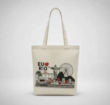 Sacola Ecobag Lembrança Rio De Janeiro Cristo Algodão Cru
