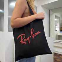 Sacola Ecobag Tote Bag Preta Ray-Ban 40x35cm Original