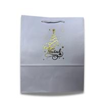Sacola Feliz Natal Alça Papel Alça Cordão 01 Und