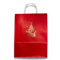 Sacola Feliz Natal M Alça de Papel ou Alça de Cordão 10 und