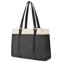 Sacola feminina Barsine para laptop de 15,6" de lona bicolor Sacola feminina Barsine para laptop de 15,6" de lona bicolor