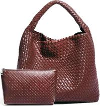 Sacola Geelyda 2025 tecida para mulheres com clutch cor café
