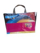 Sacola Grande Ecobag de Lona de Painel Publicitário, Retornável com Bolso Frontal e Alça de Nylon, Reforçada