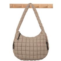 Sacola Iqimott acolchoada Puffer Nylon Bubble para mulheres cáqui