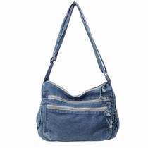 Sacola jeans Twievo Large para mulheres azul claro Sacola jeans Twievo Large para mulheres azul claro