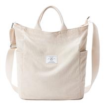 Sacola KALIDI Corduroy Large Messenger Anti Splash Bege
