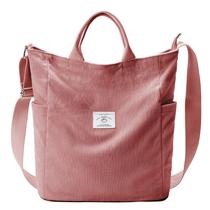 Sacola KALIDI Corduroy Zipper Messenger Anti Splash Pink