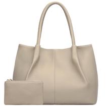 Sacola KKXIU Bolsa de ombro de material vegano bege para mulheres Sacola KKXIU Bolsa de ombro de material vegano bege para mulheres