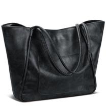 Sacola KKXIU grande para mulheres de trabalho em couro e viagem - preta Sacola KKXIU grande para mulheres de trabalho em couro e viagem - preta
