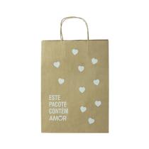 Sacola Kraft De Coração Amor M 17,5x8,5x21,5 C/ 50 u